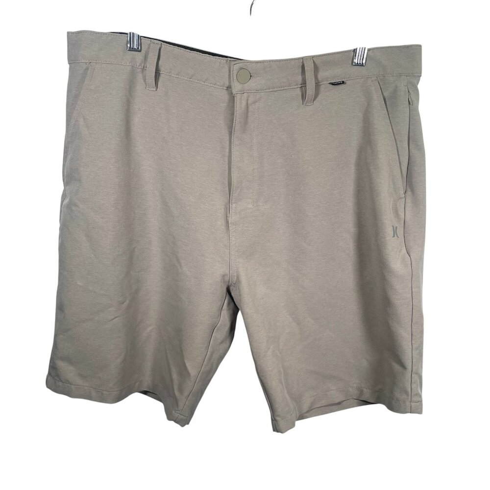 Hurley Hybrid Spacedye Walk Shorts Mens 38 Beige Golf Casual Bermuda Pockets